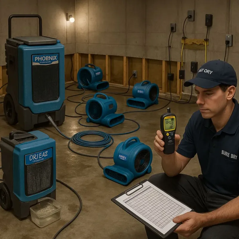 Structural Drying and Dehumidification process in Mineral Wells, WV